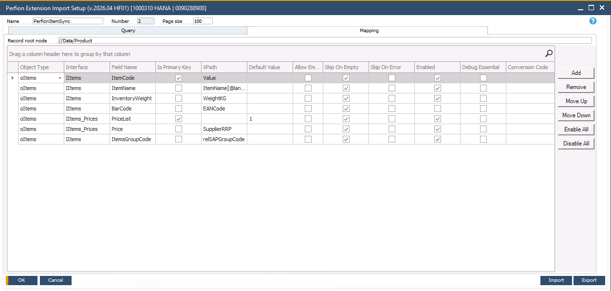 PerfionImportSetUp_Screenshot_SAPB1Integration_1